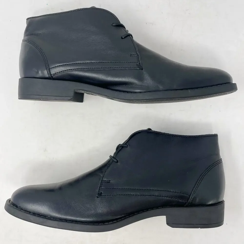 Stefano Rossi Black Leather Chukka Dress Boots Mens Size 8H